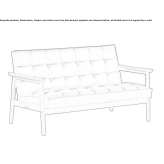 Mała sofa z pikowanej skóry winylowej Sumrall