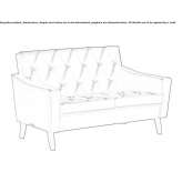 Mała sofa z pikowanej skóry winylowej Sumrall