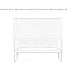 Mała sofa materiałowa z wysokim oparciem Droue