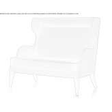 Mała skórzana sofa z wysokim oparciem Angues