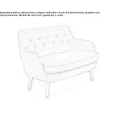 Mała sofa z tkaniny Chiantla
