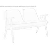 Mała sofa z drewna i tkaniny Labiszyn