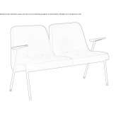 Mała sofa z metalu i tkaniny Labiszyn