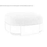 Upholstered bouclé pouffe with integrated magazine rack Orzysz