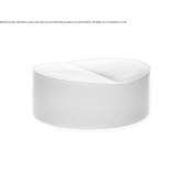 Upholstered round fabric pouffe Bassilly