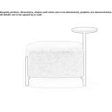Upholstered square pouffe made of fabric Cobanlar