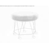 Round fabric pouffe on wheels Rabino