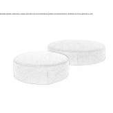 Upholstered round fabric pouffe Paladina