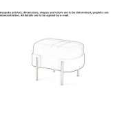 Upholstered rectangular fabric pouffe Lena