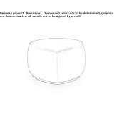 Upholstered leather pouffe Krasnoye