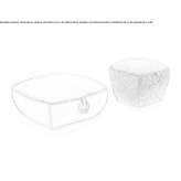 Square fabric pouffe Vandans