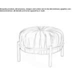 Round upholstered leather pouffe Barberaz