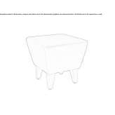 Upholstered square pouffe made of fabric Daverio