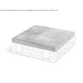 Square pouffe made of fabric and leather Azagra