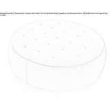 Round fabric pouffe on wheels Meri