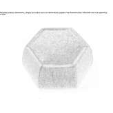 Hexagonal pouffe upholstered with fabric Viersel