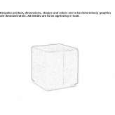Upholstered square pouffe made of fabric Sameon