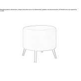 Round fabric pouffe Aying