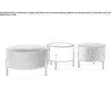 Upholstered round fabric pouffe Manduel