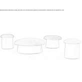 Upholstered round fabric pouffe Terrazzo