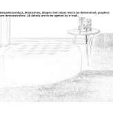 Upholstered round fabric pouffe Montreux