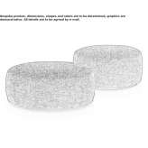 Upholstered round fabric pouffe Krasnoye