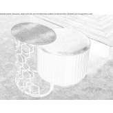 Round upholstered leather pouffe Heist