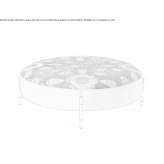 Upholstered in round fabric and nabuk pouffe Arapgir