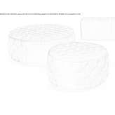 Quilted pouffe made of round fabric Santanyi