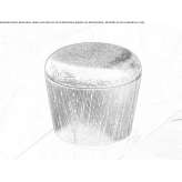 Round leather pouffe Corongo