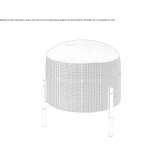 Round pouffe upholstered with velvet and fabric Arapgir