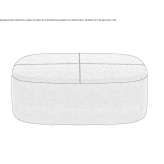 Upholstered square pouffe made of fabric Hemphill