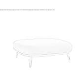 Upholstered square pouffe for bed Zena