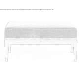 Rectangular fabric and metal pouffe Nevele