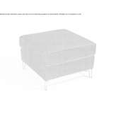 Upholstered square pouffe made of fabric Axintele