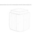 Square fabric pouffe Theize