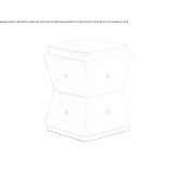Square fabric pouffe Teano