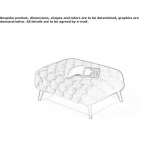 Rectangular, upholstered and quilted pouffe Metairie