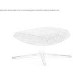 Fabric upholstered footstool with 4-arm base Morcott