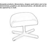 Leather upholstered footstool with 4-arm base Torcy