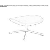 Swivel leather footstool with 4-star base Fairlawn