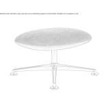 Fabric footstool with 4-star base Zalalovo