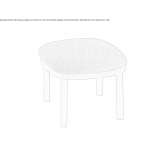 Footstool upholstered with fabric Douvrin