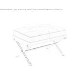 Footstool upholstered in leather Laraos