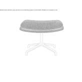 Fabric upholstered footstool with 4-arm base Gracia