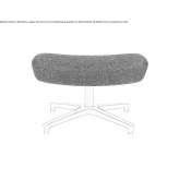 Fabric footstool with 4-star base Auffay