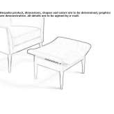 Footstool upholstered with fabric Bagamer