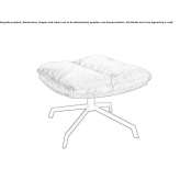 Swivel, upholstered footstool with a 4-star base Villadoz