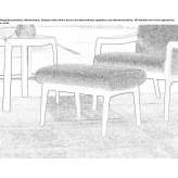 Footstool upholstered with fabric Issoudun