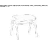 Stacking stool in wood and fabric Sumrall